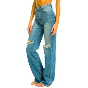 AVIATION NATION WOMEN'S HI RISE WIDE-LEG GYPSY JEAN - VINTAGE